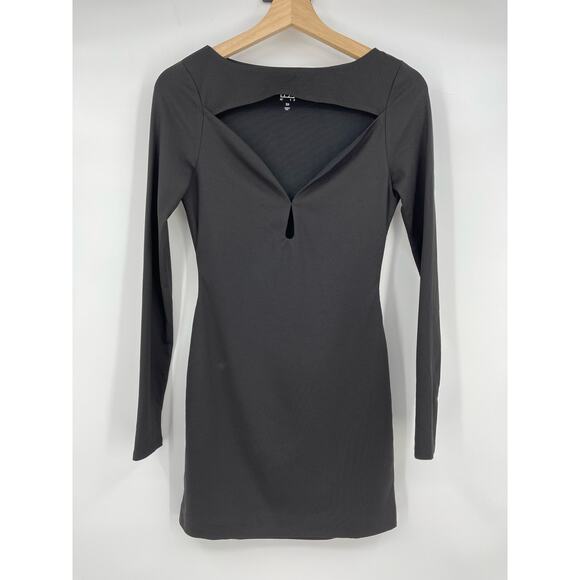 Not Yours To Keep | Berlin Mini Dress in Black Jersey Cut Out XS - Picture 2 of 10